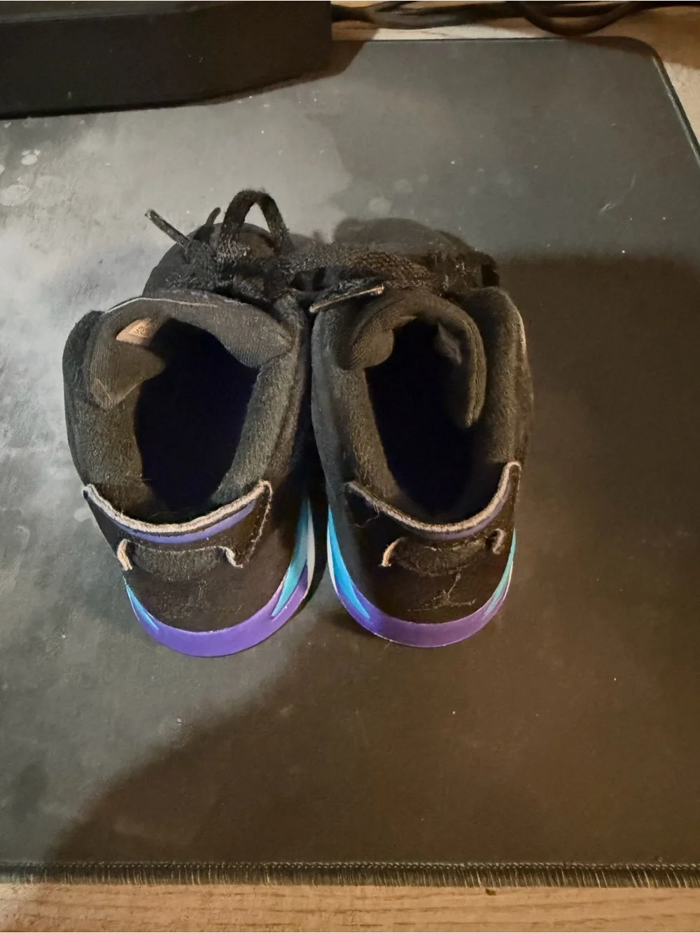 Jordan Kids' Black Sneakers with Purple Accents
